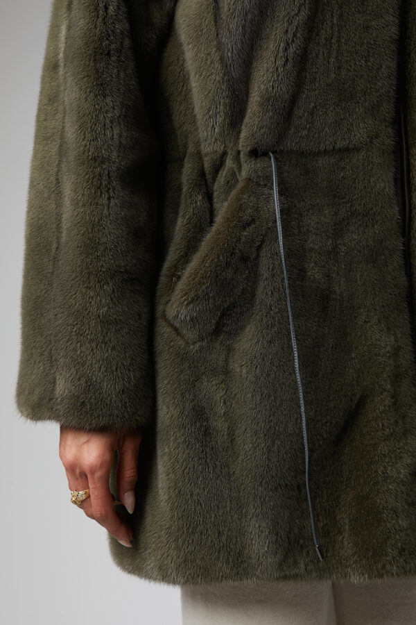 24/25 parka in visone verde militare - immagine 2