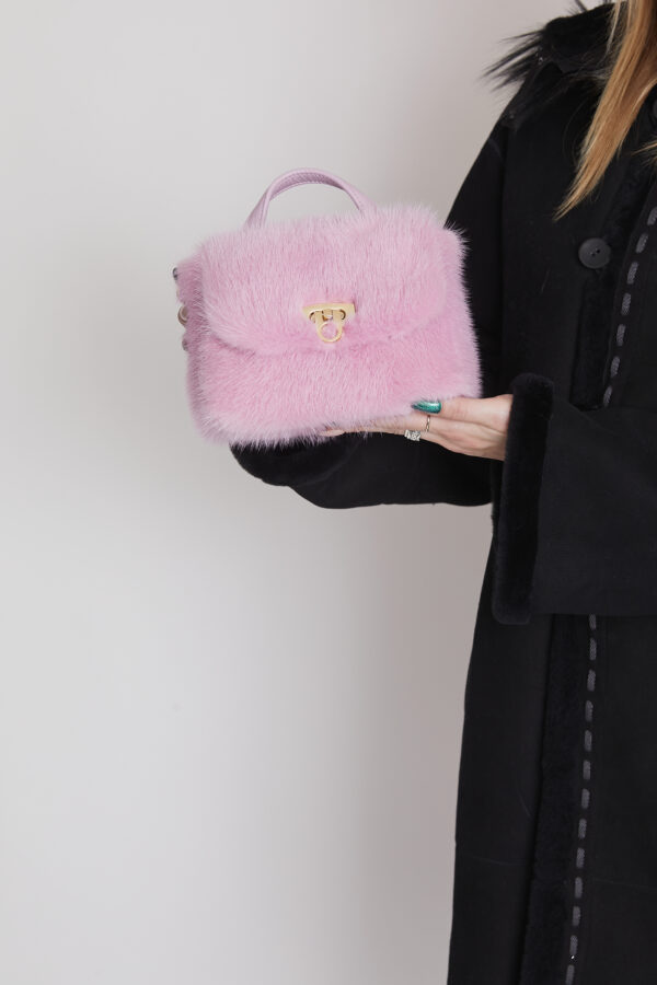 24/25 Mini bag in visone rosa - immagine 2