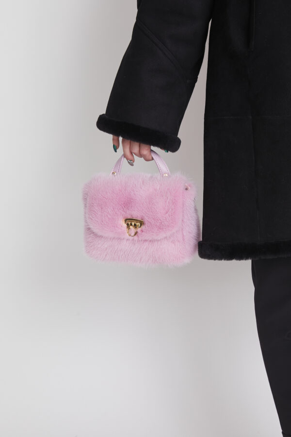 24/25 Mini bag in visone rosa - immagine 3